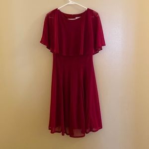 Red glitter cold shoulder dress